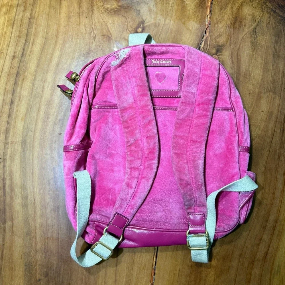 Vintage Y2K Velour Juicy Couture Backpack Bag Embroidered 2000's Velvet